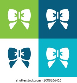Bow Flat cuatro colores mínimo conjunto de iconos