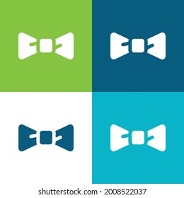 Bow Flat cuatro colores mínimo conjunto de iconos