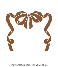 Bow frame in elegant vintage style. Coquette vector illustration for wedding invitations, birthday party cards, romantic messages or event details. Whimsical girly aesthetic.	