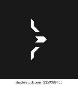 Bow Geometric Logo Design with White Color