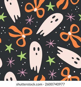 Bow Ghost Pattern Halloween Ghost Background