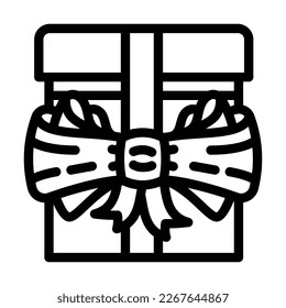 bow gift box line icon vector. bow gift box sign. isolated contour symbol black illustration