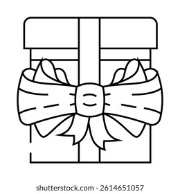 bow gift box line icon vector. bow gift box sign. isolated contour symbol black illustration