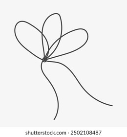 Bow gift ribbon thin line. Vector illustration