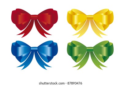 bow gifts isolated over white background. vector