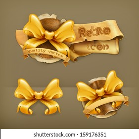 Bow Golden, ícone de vetor