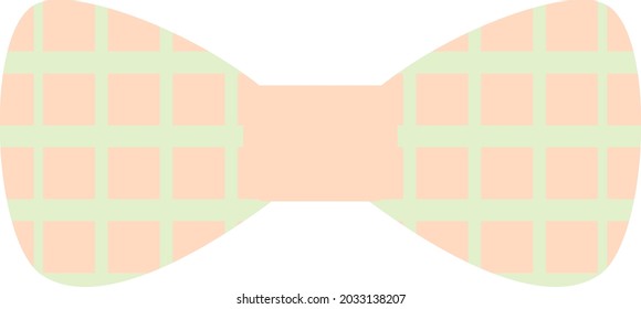 Bow with green stripes, illustration, vector, on a white background.