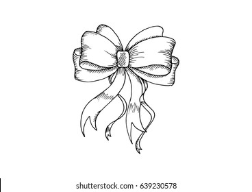 Bow Hand Drawn Vector Illustration Stock Vector (Royalty Free) 639230578