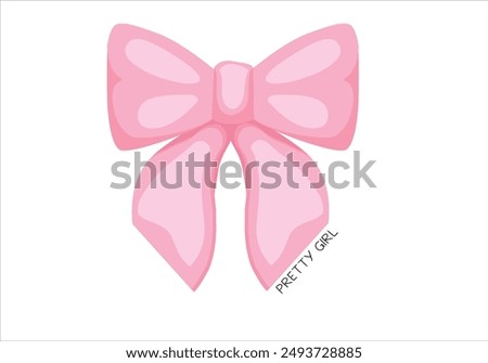bow handdrawing design and pretty slogan vector