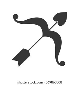 bow heart arrow love icon pictogram vector illustration eps 10