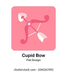 Bow and heart shape arrow Flat Illustration