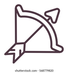 Bow With Heart Shaped Arrow Icon
