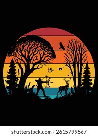 Bow Hunter In Forest Cutting Printable Files