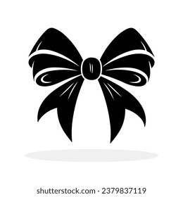 Icono de la curva. Icono de arco de regalo negro aislado en fondo blanco. Ilustración vectorial. Dibujo de icono de arco de regalo