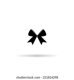 Bow icon - black vector illustration