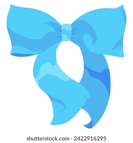 Bow icon. Cartoon ribbon for invitation or gifts, present cards and luxury wrap pack isolated on white background. Holidays and celebrations decoration for your design. Vector illustration