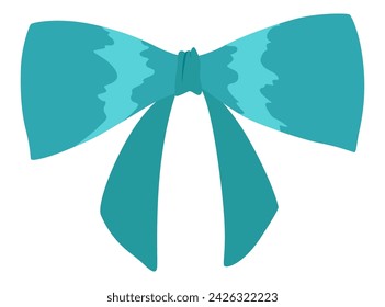 Bow icon. Cartoon ribbon for invitation or gifts, present cards and luxury wrap pack isolated on white background. Holidays and celebrations decoration for your design. Vector illustration