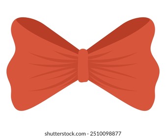 Bow icon. Cartoon ribbon for invitation or gifts, present cards and luxury wrap pack isolated on white background. Holidays and celebrations decoration for your design. Vector illustration