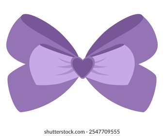 Bow icon. Cartoon ribbon for invitation or gifts, present cards and luxury wrap pack isolated on white background. Holidays and celebrations decoration for your design. Vector illustration