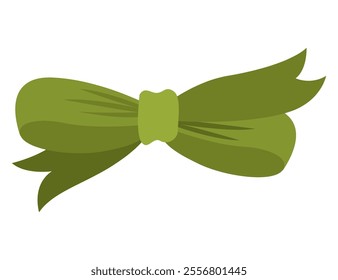 Bow icon. Cartoon ribbon for invitation or gifts, present cards and luxury wrap pack isolated on white background. Holidays and celebrations decoration for your design. Vector illustration