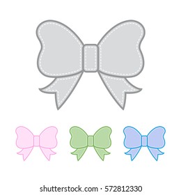 Ribbon Satin Bow Vector Icon Illustration Stock Vector (Royalty Free ...