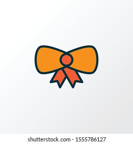 Bow icon colored line symbol. Premium quality isolated festive ribbon element in trendy style.