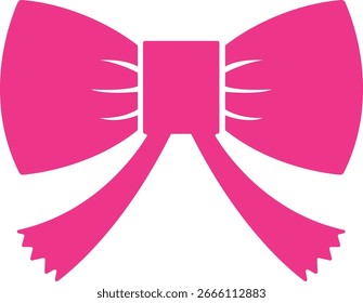 Bow icon, colorful vector of ribbon and decorative bow group in flat style, gift wrap accessory festive knot silhouette and outline fashion element isolated on transparent.