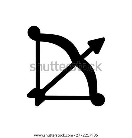 Bow Icon Containing bow, weapon, archery, and fantasy icon. Solid icon.
