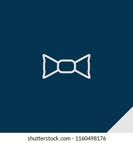 Bow icon. emblem isolated on dark blue background. bow icon in outline style for graphic and web design, logo, ui/ux design