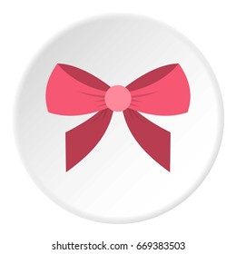 Bow icon in flat circle isolated on white vector illustration for web