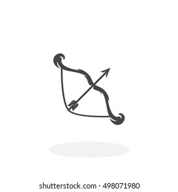 Bow icon isolated on white background. Archery vector logo. Flat design style. Modern vector pictogram for web graphics - stock vector