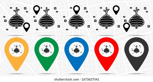 Bow icon in location set. Simple glyph, flat illustration element of agriculture theme icons