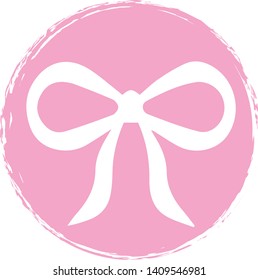 Bow icon on circle background. Vector illustration. 