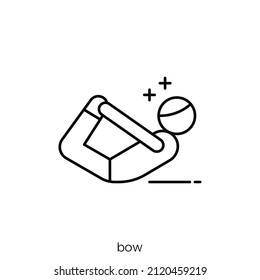 bow icon. Outline style icon design isolated on white background