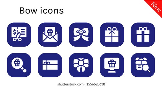 bow icon set. 10 filled bow icons.  Simple modern icons about  - Voucher, Gift, Bow tie, Gift card,