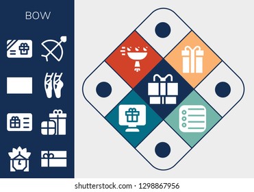  bow icon set. 13 filled bow icons. Simple modern icons about  - Gift, Indian, Gift card, Presents, Ballet, Bow, Bouquet, Reminder