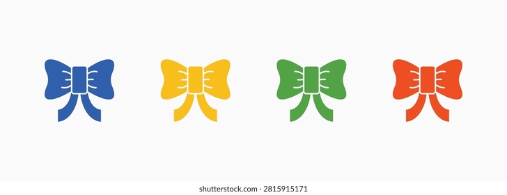 Bow Icon Set Color Multiple Style Collection Illustration