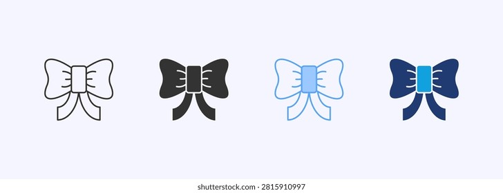 Bow Icon Set Multiple Style Collection Illustration