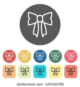 Bow icon set. Vector illustration.