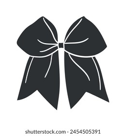 Bow Icon Silhouette Illustration. Ribbon Vector Graphic Pictogram Symbol Clip Art. Doodle Sketch Black Sign.