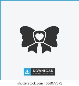 bow icon. Simple filled bow icon. On white background.