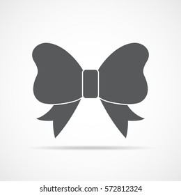 The bow icon. Simple gray bow in flat design. Vector illustration