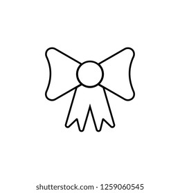 Bow icon. Simple outline vector of Christmas, New Year and holidays set icons for UI and UX, website or mobile application
