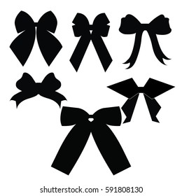 Bow icon simple present sign vector ribbon illustration