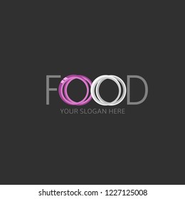 Bow icon template. Logotype with onion letters, vector illustration