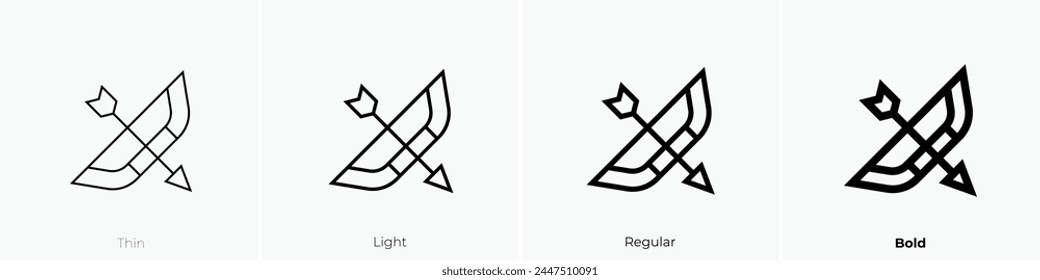 bow icon. Thin, Light Regular And Bold style design isolated on white background