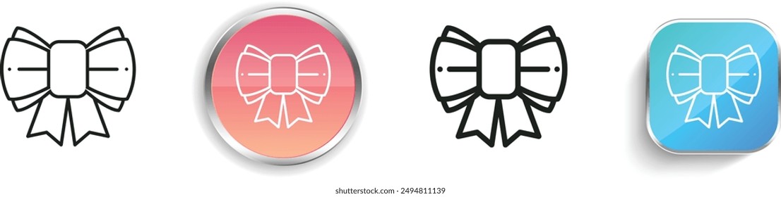 bow icon. Thin Linear, Regular and Button Style Design Isolated On White Background