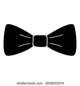 Bow icon. Tie symbol. Black color