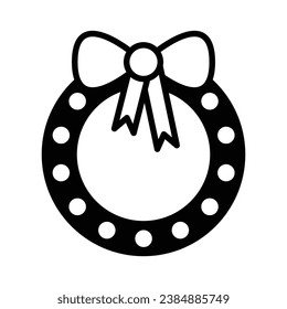 Bow Icon Vector Illustration Isolated on Transparent Background. Use for Xmas, Decoration, Greeting Card Etc.