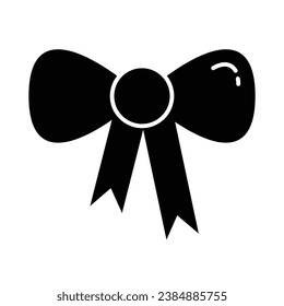 Bow Icon Vector Illustration Isolated on Transparent Background. Use for Xmas, Decoration, Greeting Card Etc.
